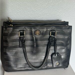 Black Tori Burch Tote Bag